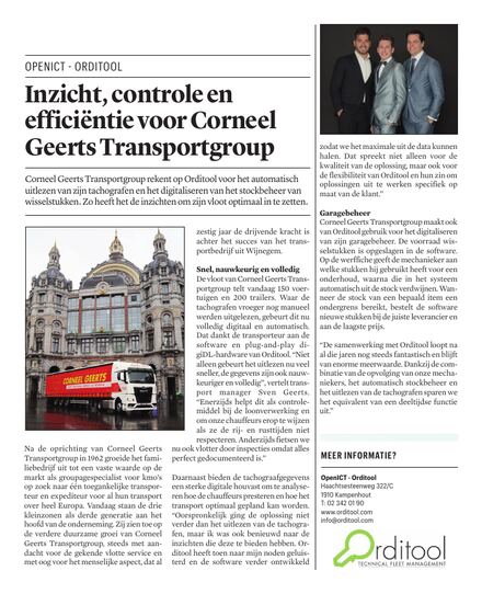 Klantverhaal Corneel Geerts – publicatie over tachograafbeheer met Orditool