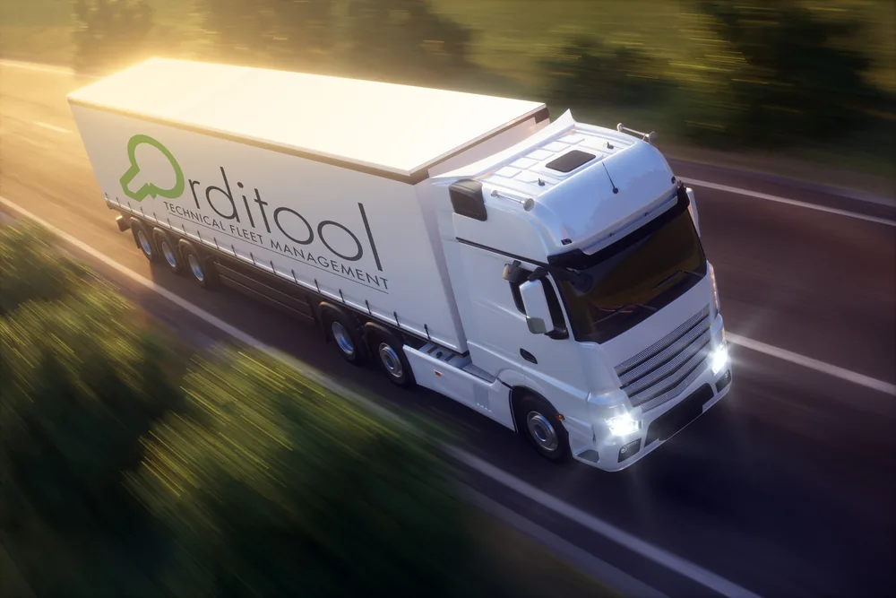 Trailer tracking op een vrachtwagen