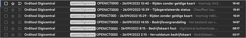 Voorbeeld van een waarschuwingsmail uit Digicentral